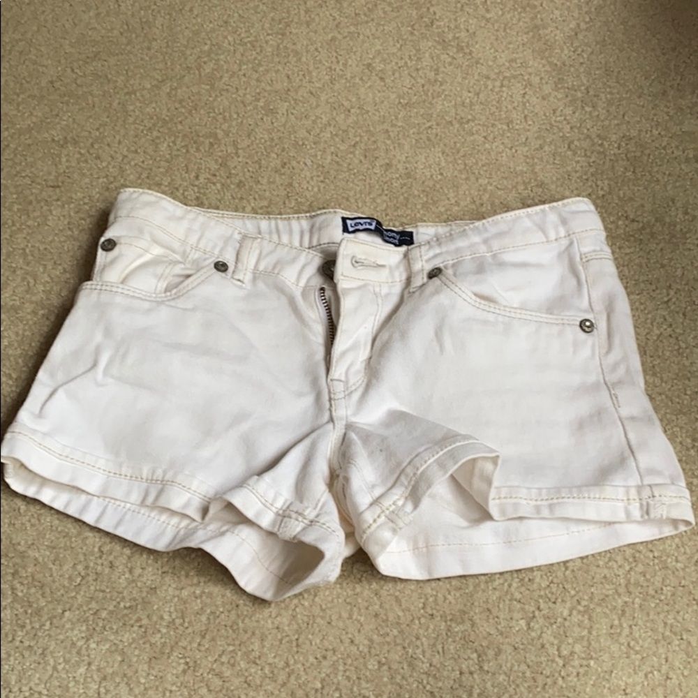 White Jean Shorts